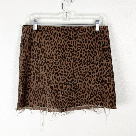 PISTOLA  Nora Animal Print Frayed Hem Mini Skirt, Size 10 - Picture 1 of 7